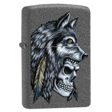 Зажигалка Zippo 211 Wolf Skull Feather Design 29863 Зажигалка Zippo 211 Wolf Skull Feather Design 29863