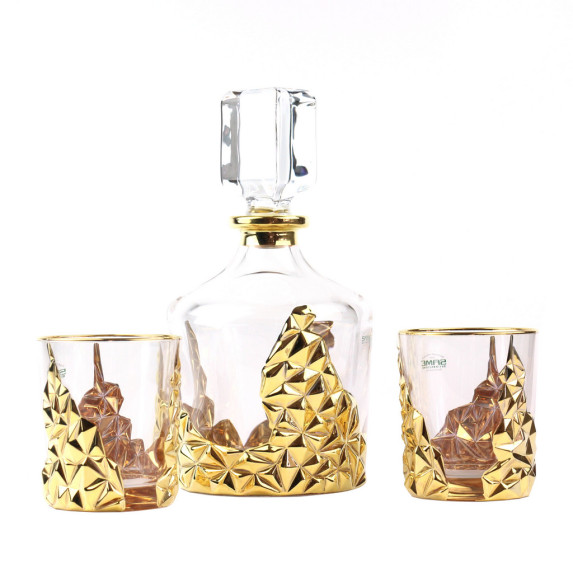 Набор стаканов для виски с графином "Rest" Gold