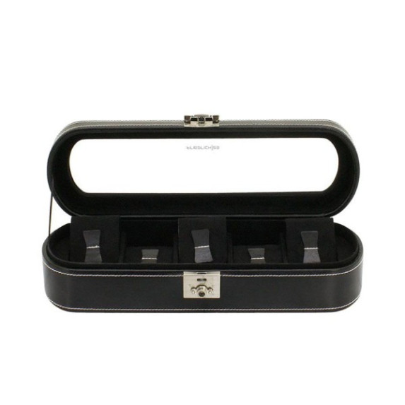 Шкатулка для хранения часов Friedrich Lederwaren London 5 черная Шкатулка для хранения часов Friedrich Lederwaren London 5 черная
