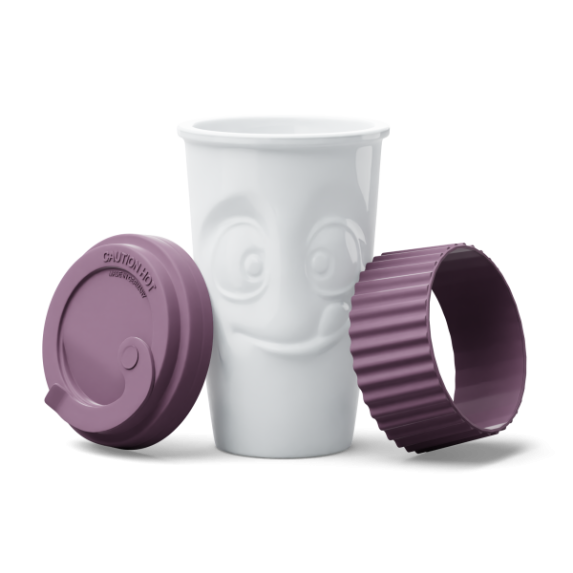 Чашка с крышкой Tassen "Вкуснятина" (400 мл) фарфор, фиолетовый