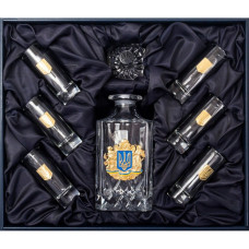 Подарочный набор рюмок под водку с графином "Большой Герб" Подарочный набор рюмок под водку с графином "Большой Герб"