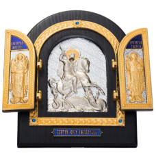 Серебряный складень "Святой Юрий Змееборец"