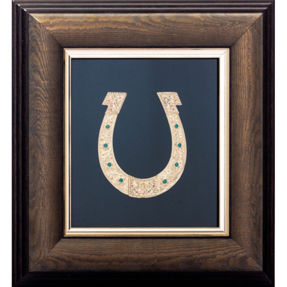 Подарочный оберег "Подкова" зелёная