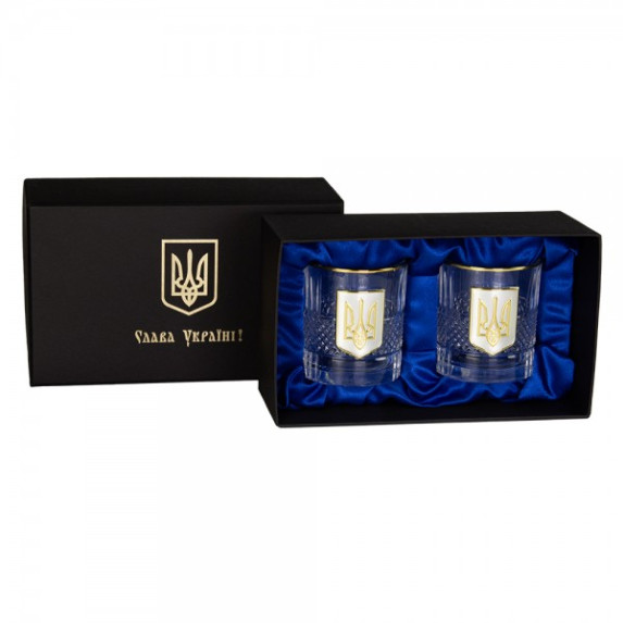 Набор 2 бокалов для виски "Трезубец" Boss Crystal