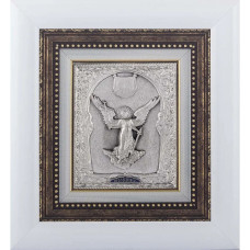 Икона "Святой Ангел Хранитель" в белом багете Икона "Святой Ангел Хранитель" в белом багете