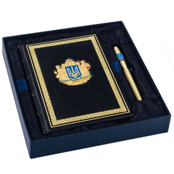 Еженедельник кожаный с подарочной ручкой