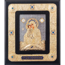 Икона "Богородица Почаевская" настольная с позолотой