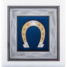 Панно "Подкова" с позолотой в белом багете