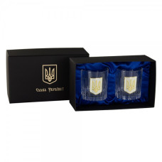 Набор бокалов для виски "Тризуб" Boss Crystal позолота 