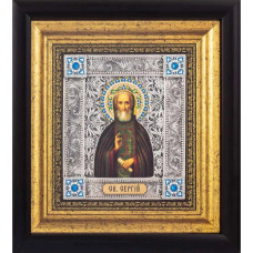 Икона "Святой Сергий Радонежский" посеребренная Икона "Святой Сергий Радонежский" посеребренная