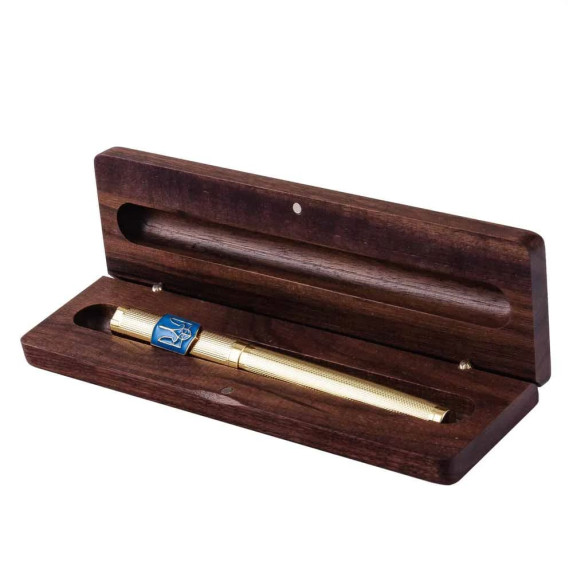 Ручка TENSO "Украинский Трезубец" подарочная с позолоченным гербом