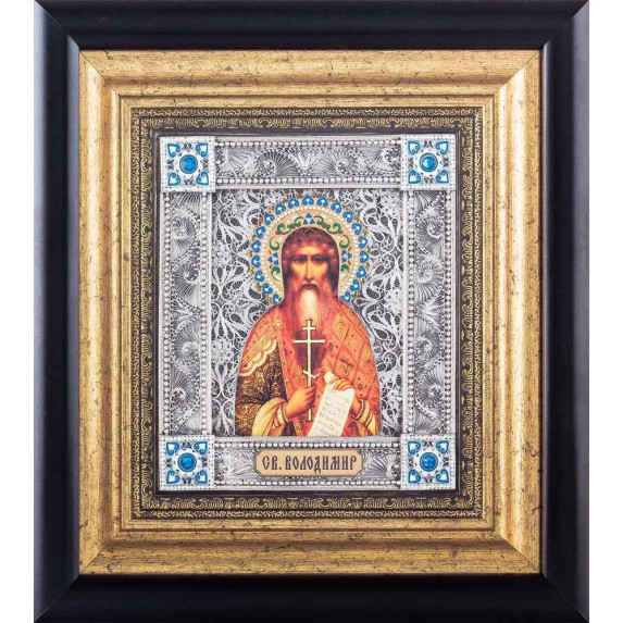 Икона "Равноапостольный Великий князь Владимир" посеребренная