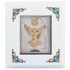 Ключница "Святой Ангел Хранитель" посеребренная с эмалью