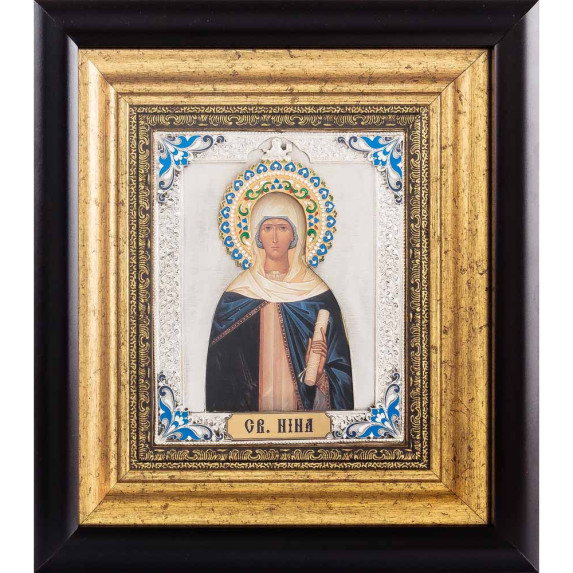 Икона "Святая равноапостольная Нина" посеребренная