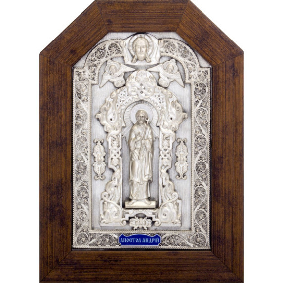 Икона "Святой Андрей" именная из серебра Икона "Святой Андрей" именная из серебра