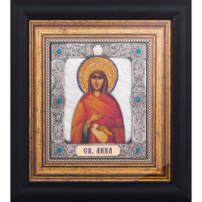 Икона "Святая Анна" посеребренная с камнями