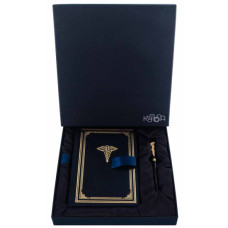 Ежедневник кожаный "Крылья здоровья" с ручкой