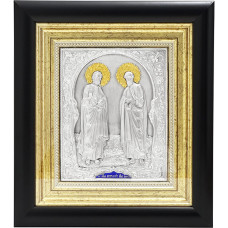 Икона "Святые Петр и Павел" посеребрена