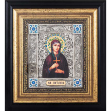 Икона "Святая Наталья" посеребренная с камнями Икона "Святая Наталья" посеребренная с камнями