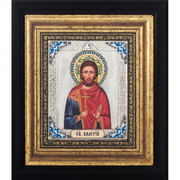 Икона Святой Валерий посеребренная Икона Святой Валерий посеребренная