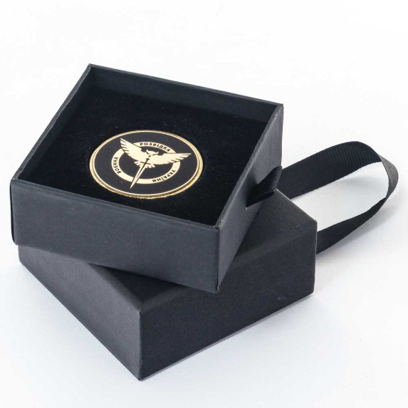 Памятный жетон "Военная разведка Украины" в подарочном футляре Памятный жетон "Военная разведка Украины" в подарочном футляре