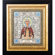 Икона святой мученицы царицы Александры в ювелирном киоте Икона святой мученицы царицы Александры в ювелирном киоте