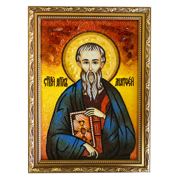 Икона из янтаря "Святой апостол Матфей" 40x60