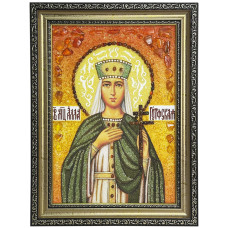 Икона из янтаря "Святая мученица Алла Готфская" 15x20 Икона из янтаря "Святая мученица Алла Готфская" 15x20