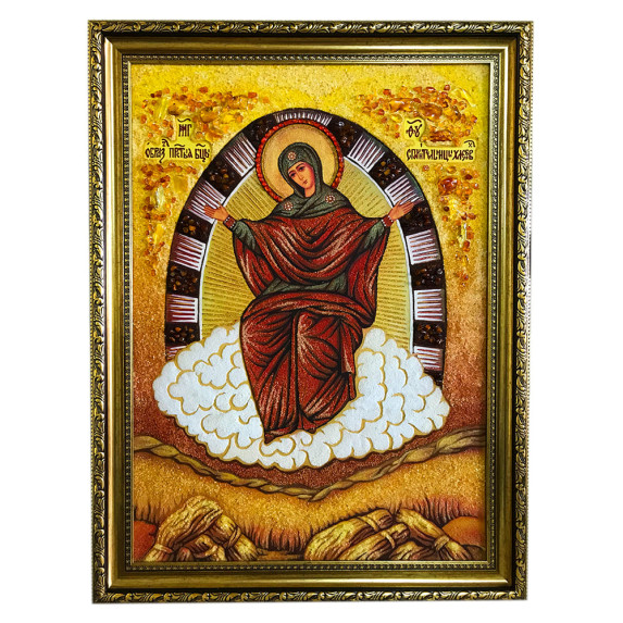 Икона из янтаря "Спорительница хлебов" 80x120