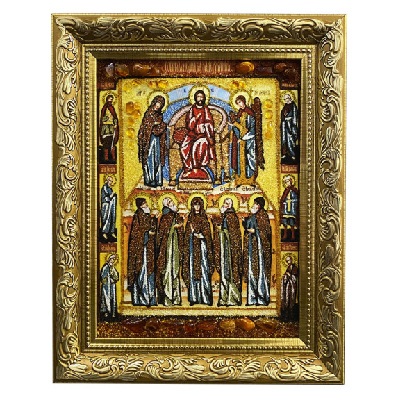 Икона из янтаря "Молитва Задержания" 15x20