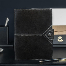 Ежедневник кожаный "Бомбер" чёрный