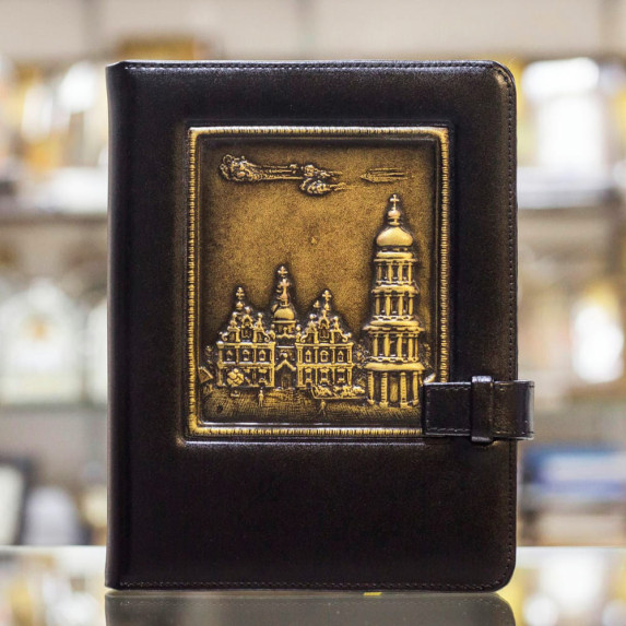 Ежедневник кожаный "Киево-Печерская Лавра" чёрный Ежедневник кожаный "Киево-Печерская Лавра" чёрный