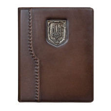 Кожаный ежедневник А4 "Герб Украины" коричневый