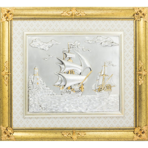 Картина из серебра "Корабли"
