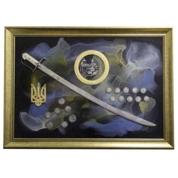 Коллаж "Украинские времена" из серебра