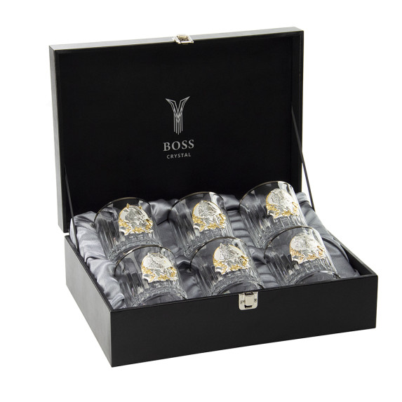 Набор стаканов для виски "Лидер" Boss Crystal platinum