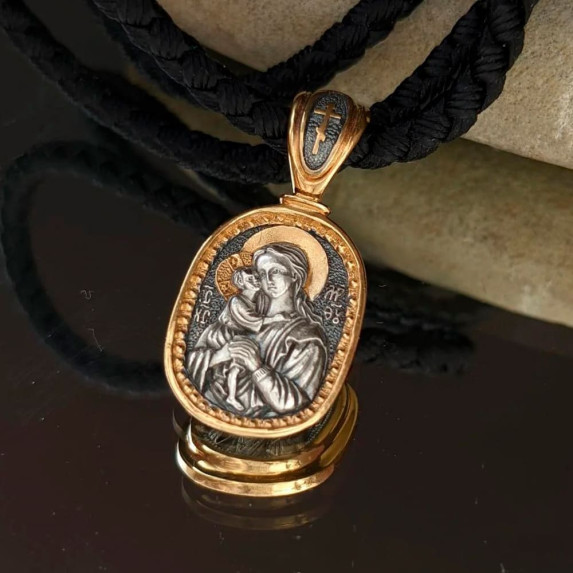 Серебряная ладанка с позолотой "Взыскание погибших и блаженная Матрона" ПСП-021