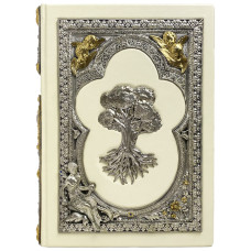 Родословная книга в кожаном переплете с серебром и позолотой