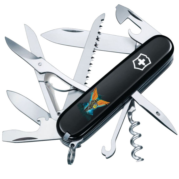 Швейцарский нож складной Victorinox Huntsman Ukraine Ангел ВСУ 1.3713.3_T1061u