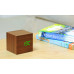 Часы-будильник на аккумуляторе "WOODEN CUBE" Gingko, walnut