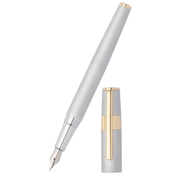 Перьевая ручка Hugo Boss Gear Pinstripe Silver / Gold Перьевая ручка Hugo Boss Gear Pinstripe Silver / Gold