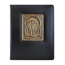 Кожаный еженедельник А4 "Архангел Михаил" черный Кожаный еженедельник А4 "Архангел Михаил" черный