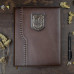 Кожаный еженедельник А4 "Герб Украины" коричневый