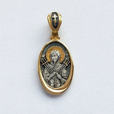 Серебряная подвеска "Богородица Семистрельная" с позолотой Серебряная подвеска "Богородица Семистрельная" с позолотой