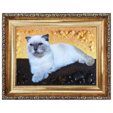 Портрет кота из янтаря под заказ 30x40 Портрет кота из янтаря под заказ 30x40