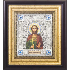 Икона "Святой мученик Богдан" посеребренная