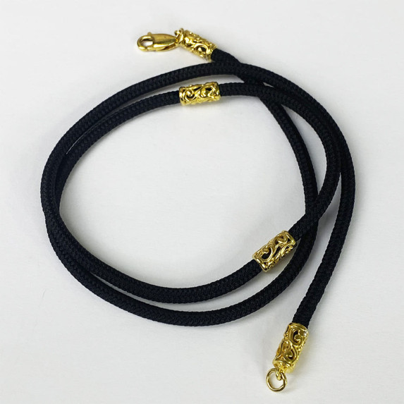 Ювелирный шнурок с позолотой тонкий 55 см