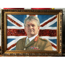 Портрет военного из янтаря под заказ 40x60