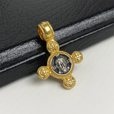 Серебряная подвеска "Спас Нерукотворный" с позолотой Серебряная подвеска "Спас Нерукотворный" с позолотой