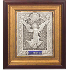 Серебряная икона "Ангел Хранитель" 30х27см